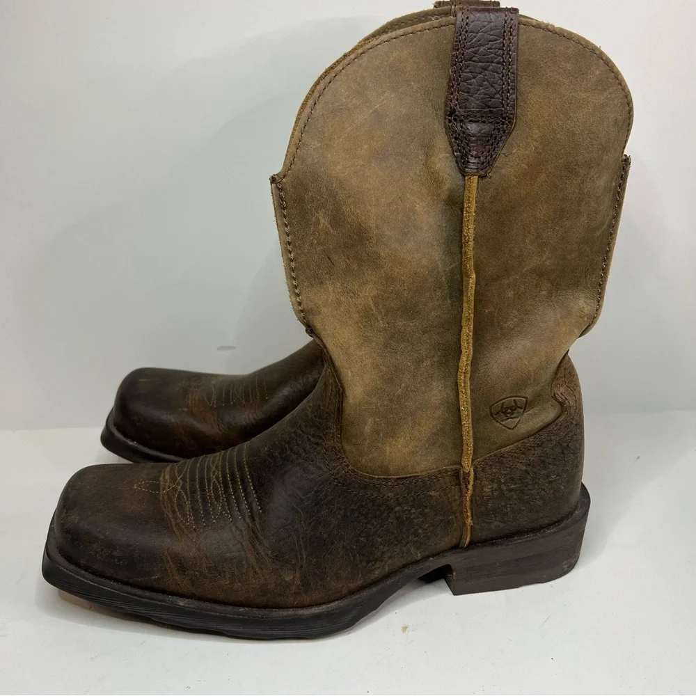 Ariat Brown Tan Leather Cowboy Boots